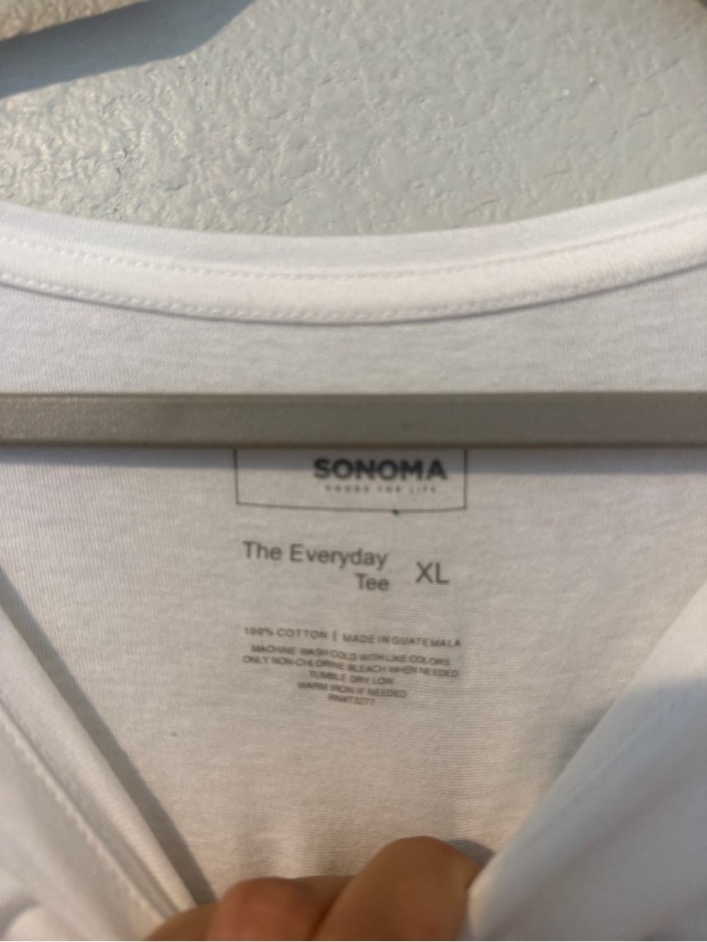 Sonoma White Long-Sleeve Crewneck Tee - Picture 4 of 5